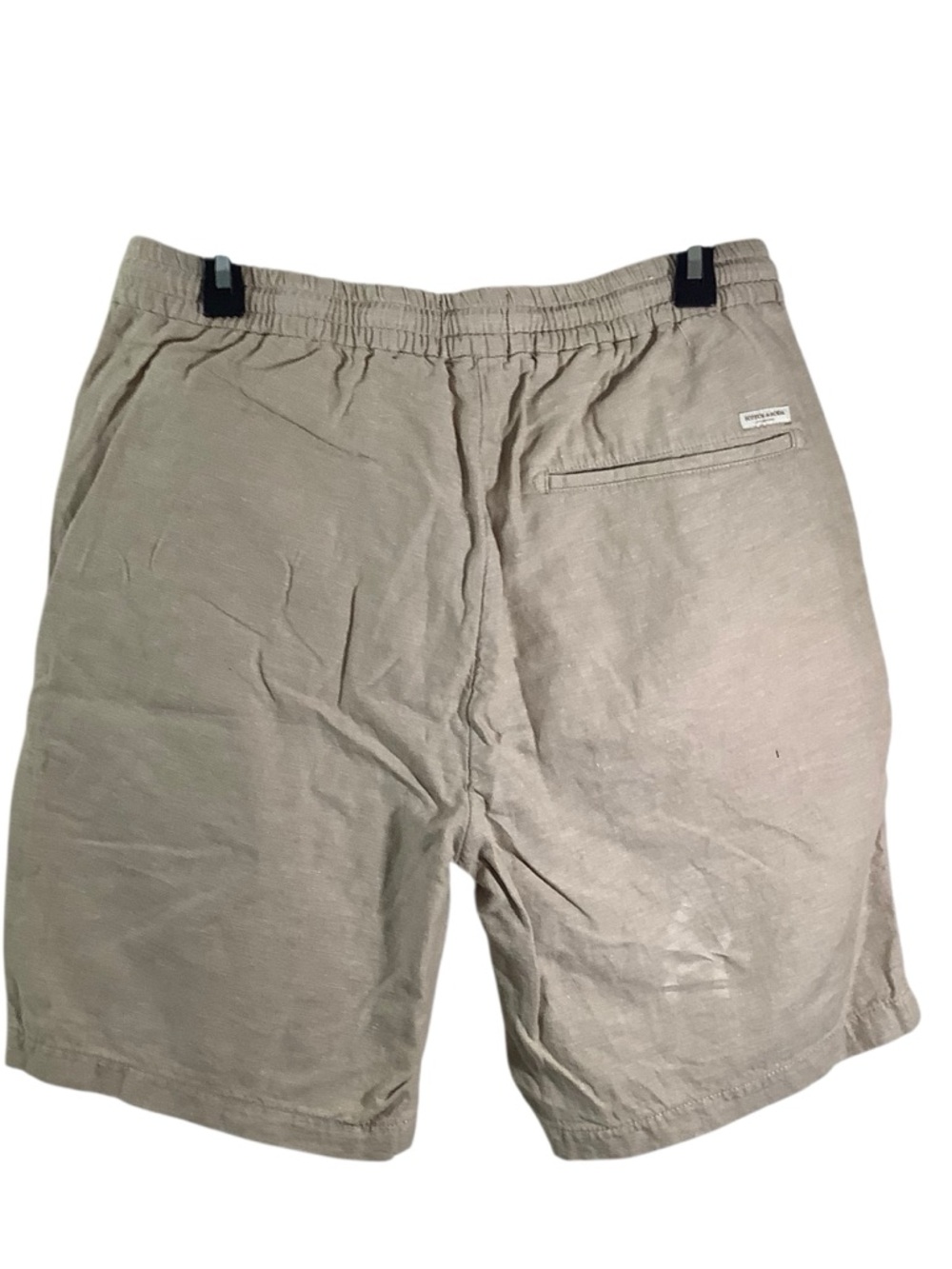 Scotch & Soda Men's Tan Flat Front Elastic-Waist Shorts Linen Blend